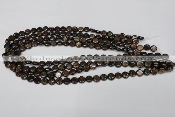 CBZ207 15.5 inches 8mm flat round bronzite gemstone beads