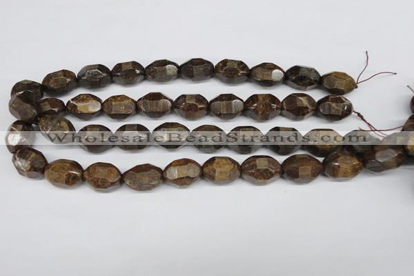 CBZ418 15.5 inches 13*18mm faceted nuggets bronzite gemstone beads