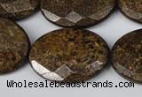 CBZ440 15.5 inches 22*30mm faceted oval bronzite gemstone beads