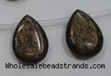 CBZ501 Top-drilled 12*16mm flat teardrop bronzite gemstone beads