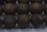 CBZ605 15.5 inches 12mm round matte bronzite beads wholesale