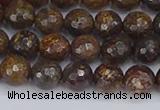 CBZ612 15.5 inches 8mm faceted round bronzite gemstone beads