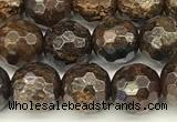 CBZ630 15 inches 6mm faceted round bronzite beads wholesale