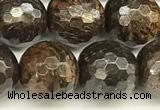 CBZ632 15 inches 10mm faceted round bronzite beads wholesale