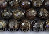 CBZ640 15 inches 6mm faceted round bronzite gemstone beads