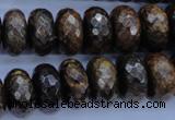 CBZ67 15.5 inches 8*16mm faceted rondelle bronzite gemstone beads