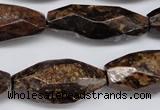 CBZ87 15.5 inches 14*34mm faceted nuggets bronzite gemstone beads