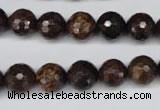 CBZ95 15.5 inches 10mm faceted round bronzite gemstone beads