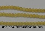 CCA02 15.5 inches 4mm round yellow calcite gemstone beads wholesale