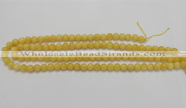 CCA04 15.5 inches 8mm round yellow calcite gemstone beads wholesale