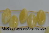 CCA31 Top-drilled 10*20mm marquise calcite gemstone beads wholesale