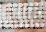 CCA379 15.5 inches 8*10mm rice white calcite gemstone beads