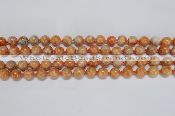 CCA453 15.5 inches 10mm round orange calcite gemstone beads