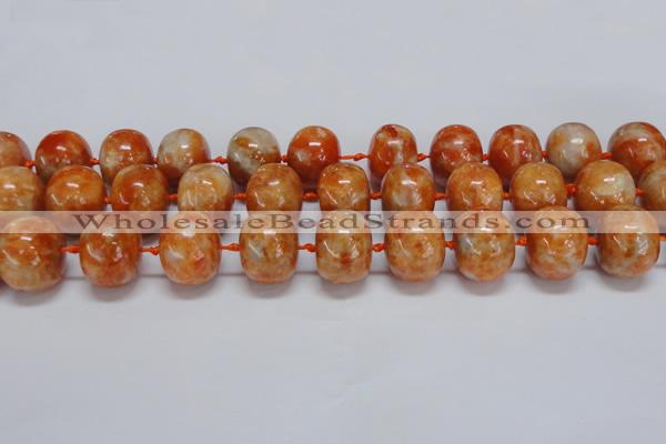 CCA461 15.5 inches 15*20mm rondelle orange calcite gemstone beads