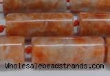 CCA466 15.5 inches 12*30mm tube orange calcite gemstone beads