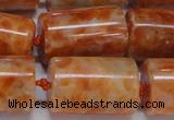 CCA467 15.5 inches 15*22mm tube orange calcite gemstone beads