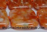 CCA495 15.5 inches 30mm square orange calcite gemstone beads