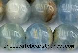 CCA547 15 inches 9.5mm - 10mm round blue calcite beads