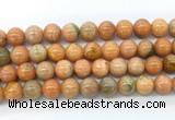 CCA554 15.5 inches 12mm round peach calcite gemstone beads