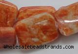 CCA60 15.5 inches 22*30mm rectangle orange calcite gemstone beads