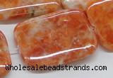 CCA61 15.5 inches 30*40mm rectangle orange calcite gemstone beads