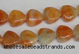 CCA69 15.5 inches 12*12mm triangle orange calcite gemstone beads