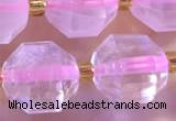 CCB1000 15 inches 9*10mm faceted rose quartz beads