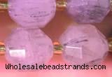 CCB1002 15 inches 9*10mm faceted rutilated quartz beads