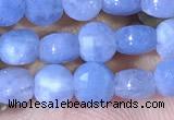 CCB1033 15 inches 4mm faceted coin aquamarine beads