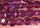 CCB1046 15 inches 4mm faceted coin red garnet beads