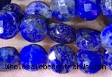 CCB1065 15 inches 4mm faceted coin lapis lazuli beads