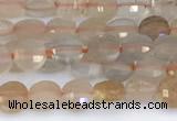 CCB1155 15 inches 4mm faceted coin sunstone beads