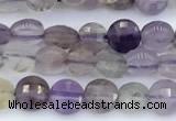 CCB1164 15 inches 4mm faceted coin mixed quartz beads