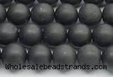 CCB1186 15 inches 6mm round matte shungite gemstone beads