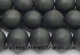 CCB1187 15 inches 8mm round matte shungite gemstone beads