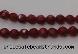 CCB120 15.5 inches 3mm faceted round red coral beads wholesale