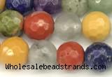 CCB1230 15 inches 6mm faceted round mixed gemstone beads