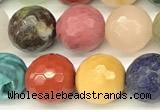 CCB1231 15 inches 8mm faceted round mixed gemstone beads