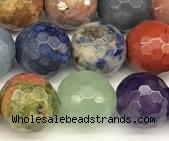 CCB1233 15 inches 12mm faceted round mixed gemstone beads