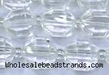 CCB1260 15 inches 9*10mm faceted white crystal beads