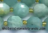 CCB1264 15 inches 9*10mm faceted amazonite gemstone beads