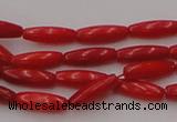 CCB131 15.5 inches 3*9mm rice red coral beads strand wholesale