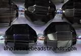 CCB1311 15 inches 9mm - 10mm faceted smoky quartz beads