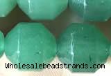 CCB1315 15 inches 9mm - 10mm faceted green aventurine beads