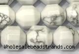 CCB1316 15 inches 9mm - 10mm faceted white howlite turquoise beads