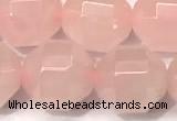 CCB1317 15 inches 9mm - 10mm faceted rose quartz turquoise beads