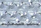 CCB1320 15 inches 6mm faceted coin white crystal beads