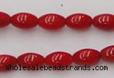 CCB133 15.5 inches 5*7mm rice red coral beads strand wholesale