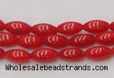 CCB134 15.5 inches 4*8mm rice red coral beads strand wholesale