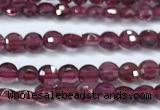 CCB1355 15 inches 2.5mm faceted coin red garnet beads